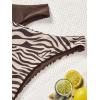 image:imageMakeMeChic Womens 3 Piece Bikini Set Zebra Striped Underwire Push Up SwimsuitMulticolor