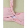 image:imageMakeMeChic Womens 3 Piece Summer Bathing Suit One Shoulder Twisted Cheeky Bikini Sets with Beach SkirtPink