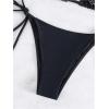 image:imageMakeMeChic Womens Beach 2 Piece Bikini Set Goth Rhinestone Halter Swimsuit Vacation Triangle High Waist SwimsuitBlack