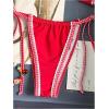 image:imageMakeMeChic Womens Beach 2 Piece Summer Gingham Bikini Sets Lace Trim Triangle Halter SwimsuitRed