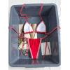 image:imageMakeMeChic Womens Beach 2 Piece Summer Gingham Bikini Sets Lace Trim Triangle Halter SwimsuitRed