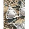 image:imageMakeMeChic Womens Bikini Set Halter Tie Back Triangle String Thong Bathing Suit SwimsuitsApricot