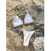 image:imageMakeMeChic Womens Bikini Set Halter Tie Back Triangle String Thong Bathing Suit SwimsuitsApricot