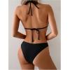 image:imageMakeMeChic Womens Bikini Sets Asymmetrical Cut Out Halter Tie Backless Bathing SuitBlack