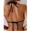 image:imageMakeMeChic Womens Bikini Sets Asymmetrical Cut Out Halter Tie Backless Bathing SuitBlack