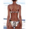image:imageMakeMeChic Womens Bikini Sets Leopard Print Spaghetti Strap Backless Beach SwimsuitMulticolor B