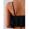 image:imageMakeMeChic Womens Bikini Sets Textured Ruffle Tiered Spaghetti Strap Summer Swimsuit Bathing SuitBlack