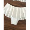 image:imageMakeMeChic Womens Bikini Sets Textured Ruffle Tiered Spaghetti Strap Summer Swimsuit Bathing SuitWhite