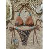image:imageMakeMeChic Womens Cheetah Print Sequin Bikini Sets Sparkly Halter Triangle 2 Piece SwimsuitsBrown