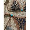 image:imageMakeMeChic Womens Cheetah Print Sequin Bikini Sets Sparkly Halter Triangle 2 Piece SwimsuitsBrown