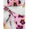 image:imageMakeMeChic Womens Floral Bikini Set Halter Triangle Tie Side String Thong SwimsuitsPink