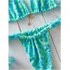 image:imageMakeMeChic Womens Floral Print 2 Piece Bikini Sets Tie Back Triangle Thong Bathing Suit SwimsuitBlue