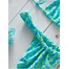 image:imageMakeMeChic Womens Floral Print 2 Piece Bikini Sets Tie Back Triangle Thong Bathing Suit SwimsuitBlue