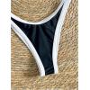 image:imageMakeMeChic Womens Micro Thong Bikini High Waisted Bikini Set Cheeky Swimsuit Bathing Suit SwimwearBlack and White