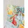 image:imageMakeMeChic Womens One Piece Swimsuit Paisley Print Cut Out Bandeau Ruched Bathing Suit with Cover Up SkirtMulticolor
