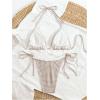 image:imageMakeMeChic Womens Plaid Bikini Set Halter Tie Back String Swimsuit 2 Piece Bathing SuitBrown
