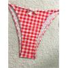 image:imageMakeMeChic Womens Plaid Gingham Bikini Sets Bow Halter Triangle Tie Side SwimsuitsRed and White