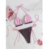 image:imageMakeMeChic Womens Polka Dots 2 Piece Bikini Set Halter Tie Backless Thong SwimsuitMulticolor