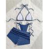 image:imageMakeMeChic Womens Polka Dots Triangle Bikini Sets Swim Shorts Y2K Leopard Bathing Suit SwimsuitPolka Dots Blue