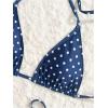 image:imageMakeMeChic Womens Polka Dots Triangle Bikini Sets Swim Shorts Y2K Leopard Bathing Suit SwimsuitPolka Dots Blue