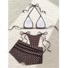 image:imageMakeMeChic Womens Polka Dots Triangle Bikini Sets Swim Shorts Y2K Leopard Bathing Suit SwimsuitPolka Dots Brown