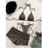 image:imageMakeMeChic Womens Polka Dots Triangle Bikini Sets Swim Shorts Y2K Leopard Bathing Suit SwimsuitPolka Dots Brown