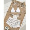 image:imageMakeMeChic Womens Polka Dots Triangle Bikini Sets Swim Shorts Y2K Leopard Bathing Suit SwimsuitPolka Dots White