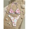 image:imageMakeMeChic Womens Polka Dots Triangle Thong Bikini Sets Floral Cute Bathing Suit SwimsuitsStar Red White