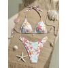 image:imageMakeMeChic Womens Polka Dots Triangle Thong Bikini Sets Floral Cute Bathing Suit SwimsuitsStar Red White