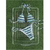 image:imageMakeMeChic Womens Striped Triangle Thong Micro Bikini Sets Halter Swimsuits Bathing SuitBlue Striped