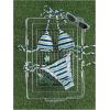 image:imageMakeMeChic Womens Striped Triangle Thong Micro Bikini Sets Halter Swimsuits Bathing SuitBlue Striped