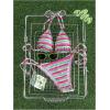 image:imageMakeMeChic Womens Striped Triangle Thong Micro Bikini Sets Halter Swimsuits Bathing SuitGreen