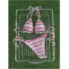 image:imageMakeMeChic Womens Striped Triangle Thong Micro Bikini Sets Halter Swimsuits Bathing SuitGreen