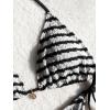 image:imageMakeMeChic Womens Striped Triangle Thong Micro Bikini Sets Halter Swimsuits Bathing SuitStriped