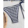 image:imageMakeMeChic Womens Striped Triangle Thong Micro Bikini Sets Halter Swimsuits Bathing SuitStriped Blue a