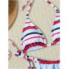 image:imageMakeMeChic Womens Striped Triangle Thong Micro Bikini Sets Halter Swimsuits Bathing SuitStriped Multicolor