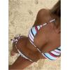 image:imageMakeMeChic Womens Striped Triangle Thong Micro Bikini Sets Halter Swimsuits Bathing SuitStriped Multicolor
