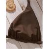 image:imageMakeMeChic Womens Summer Beach 2 Piece Bathing Suit Metallic Seashell Starfish Halter Cheeky Bikini SetsBrown