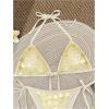 image:imageMakeMeChic Womens Summer Sequin String Bikini Sets Triangle Halter Cheeky Beach Vacation Bathing SuitsYellow