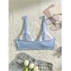 image:imageMakeMeChic Womens Textured Bikini Top Cut Out Summer Bathing Suit Swim TopsBlue