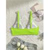 image:imageMakeMeChic Womens Textured Bikini Top Cut Out Summer Bathing Suit Swim TopsGreen