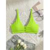 image:imageMakeMeChic Womens Textured Bikini Top Cut Out Summer Bathing Suit Swim TopsGreen