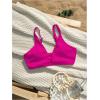 image:imageMakeMeChic Womens Textured Bikini Top Cut Out Summer Bathing Suit Swim TopsHot Pink
