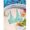 image:imageMakeMeChic Womens Textured Bikini Top Cut Out Summer Bathing Suit Swim TopsMint Green