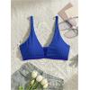 image:imageMakeMeChic Womens Textured Bikini Top Cut Out Summer Bathing Suit Swim TopsRoyal Blue