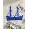 image:imageMakeMeChic Womens Textured Bikini Top Cut Out Summer Bathing Suit Swim TopsRoyal Blue