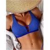 image:imageMakeMeChic Womens Textured Bikini Top Cut Out Summer Bathing Suit Swim TopsRoyal Blue