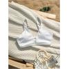 image:imageMakeMeChic Womens Textured Bikini Top Cut Out Summer Bathing Suit Swim TopsWhite