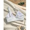 image:imageMakeMeChic Womens Textured Bikini Top Cut Out Summer Bathing Suit Swim TopsWhite
