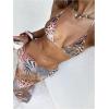 image:imageMakeMeChic Womens Triangle Thong Bikini Sets Floral Polka Dots Bandeau Bathing Suit Swimsuit CoverupAnimal Print